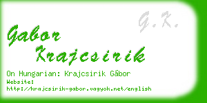 gabor krajcsirik business card
